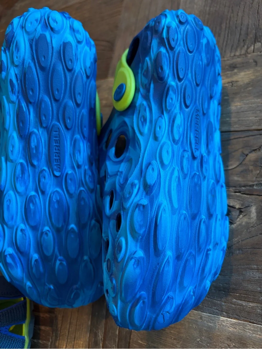 NWOT Merrell K3 Blue Lime Hydro Moc Water Shoes Clogs Slip On Clogs